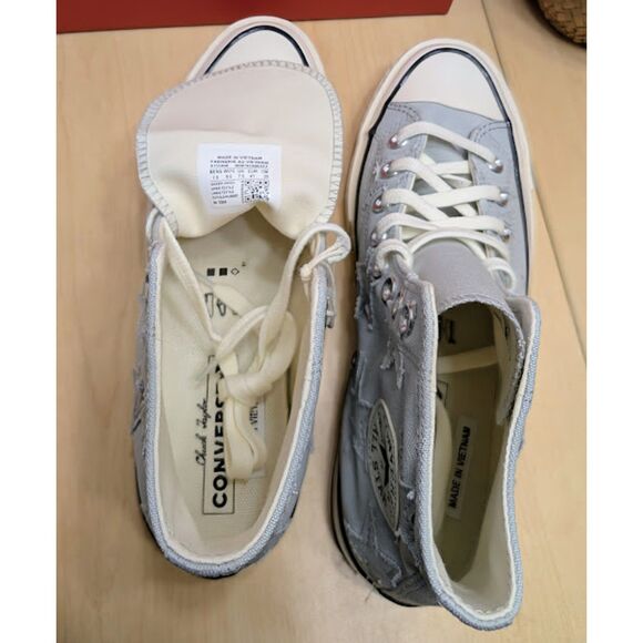 Converse Chuck 70 Archive Stars Rainwashed Grey Unisex High Top Sneakers NIB - Picture 10 of 14